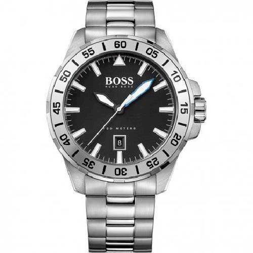 Image of Hugo Boss Deep Ocean Sølv Quartz herre ur, model 1513234